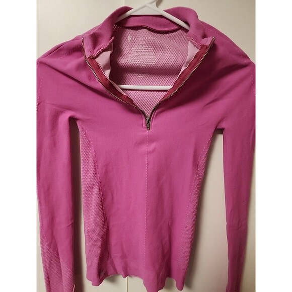 Free People Movement Pink 1/2 Zip Mock Neck  Activewear PulloverWomens XS Barbie - Picture 2 of 15